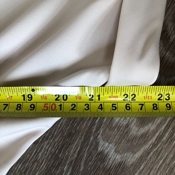 MABLE Cream Satin Drapey Elegant Corpcore Cocktail Button-Down Midi Dress M - Picture 15 of 16